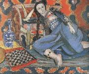 Odalisque with a Moorish Chair (Odalisque in Grey with Chessboard) (mk35) Henri Matisse